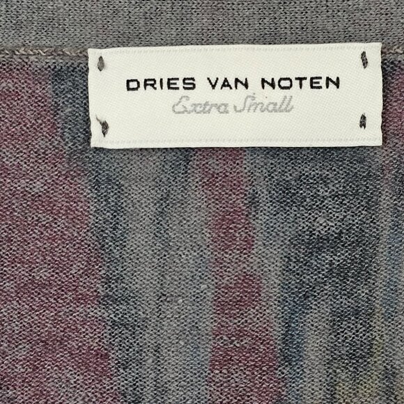 Dries Van Noten XS Cardigan Linen Cotton Button Front Multicolor Layering Piece - Picture 2 of 16